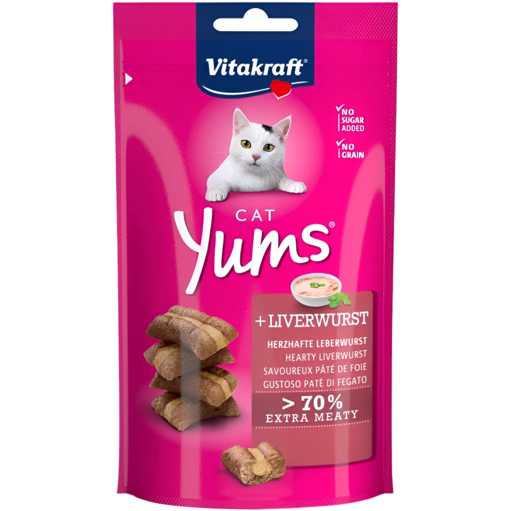 CAT YUMS - СОЧНИ ХАПКИ за КОТЕ с ЛЕБЕРВУРСТ, Vitakraft - Zoo-PetShop