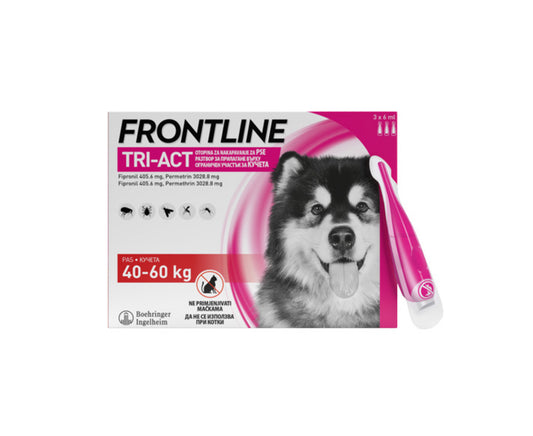 FRONTLINE
 TRI-ACT® FOR DOGS 40-60 kg-box with 3 pipettes!