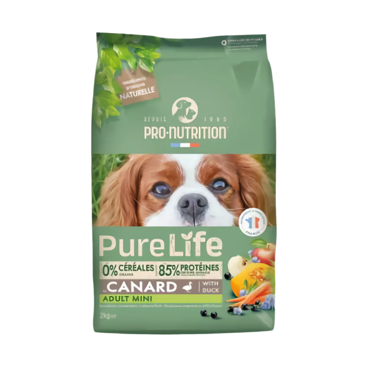 Pure Life Dog ADULT MINI with Duck 2 kg - Храна за кучета от дребни породи 10 кг с патица. Без зърно и глутен.