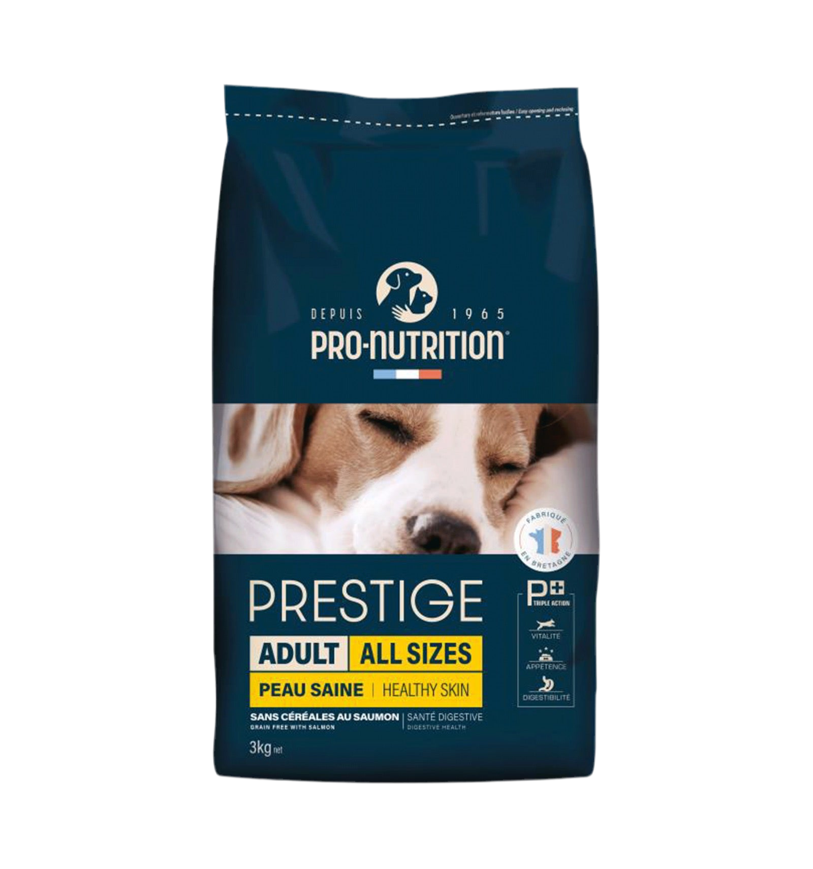 PRESTIGE DOG ADULT ALL SIZES SKIN 2-12 кг – храна за кучета, без зърно и глутен, с пробиотик. - Zoo-PetShop