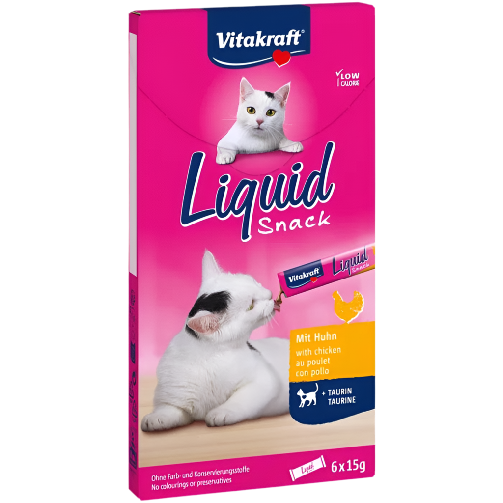 Cat Liquid Snack – ТЕЧЕН СНАКС ЗА КОТКИ с Пиле и Таурин, Vitakraft; 6x15 g - Zoo-PetShop