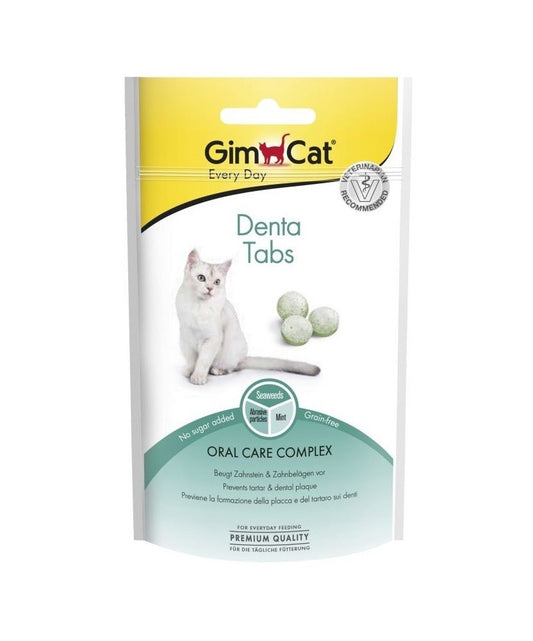 GimCat Denta Tabs - Дентални таблетки за орална грижа, 40 г - Zoo-PetShop