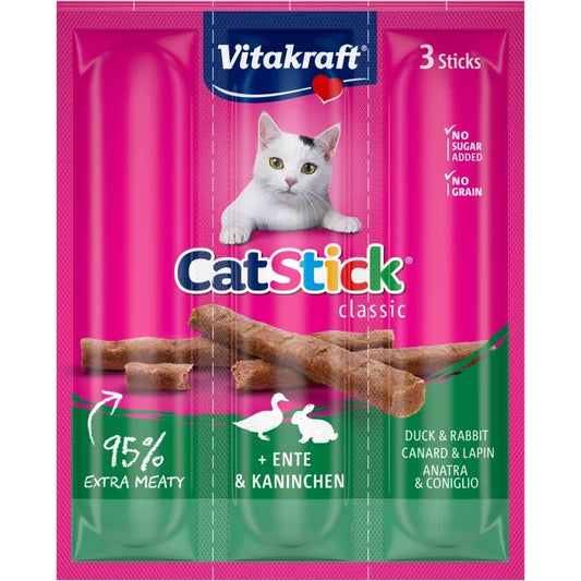 САЛАМЕНА ПРЪЧИЦА ЗА КОТКИ – "мини", 3 бр. с патица и заек, Vitakraft - Zoo-PetShop