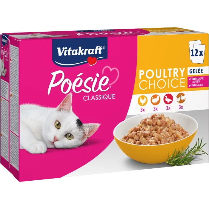 POÉSIE® МУЛТИПАК 12 бр. х 85 г ПИЛЕ 3 бр., ПУЙКА 3 бр., ПАТИЦА 3 бр., ПТИЧЕ 3 бр. - Zoo-PetShop