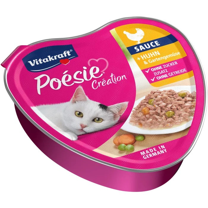 Vitakraft, POÉSIE - Консерва "Сърце" - ПИЛЕ с градински зеленчуци - хапки в сос - Zoo-PetShop