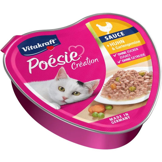 Vitakraft, POÉSIE - Консерва "Сърце" - ПИЛЕ с градински зеленчуци - хапки в сос - Zoo-PetShop