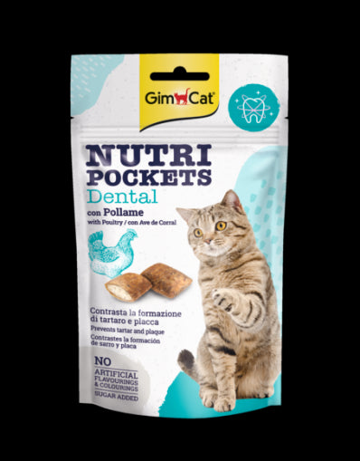 GimCat Nutri Pockets – Хрупкави джобчета Dental с птиче, 60 г - Zoo-PetShop