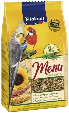Vitakraft® МЕНЮ ЗА СРЕДЕН ПАПАГАЛ, + VITA®HERBS* 1кг - Zoo-PetShop
