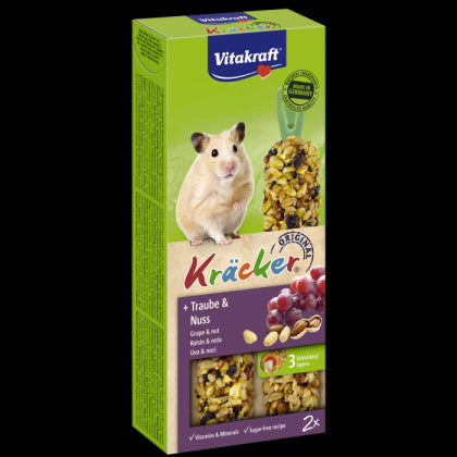 Vitakraft ® Kräcker ® - Оригинален Крекер на Витакрафт за ХАМСТЕР с ГРОЗДЕ и ЯДКИ, 2 бр. - Zoo-PetShop