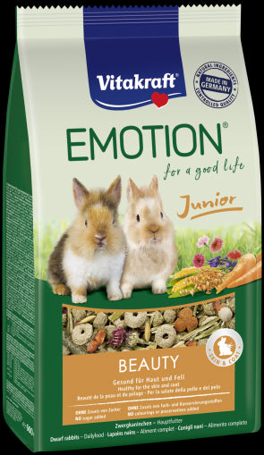 Vitakraft, EMOTION® BEAUTY Junior Пълноценна храна за млади декоративни зайци - на възраст под 6 месеца. Здравословна за кожата и козината! - Zoo-PetShop