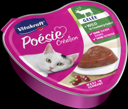 Vitakraft, POÉSIE - Консерва "Сърце" - Дивеч в желиран бульон от червена боровинка - хапки в желе - Zoo-PetShop