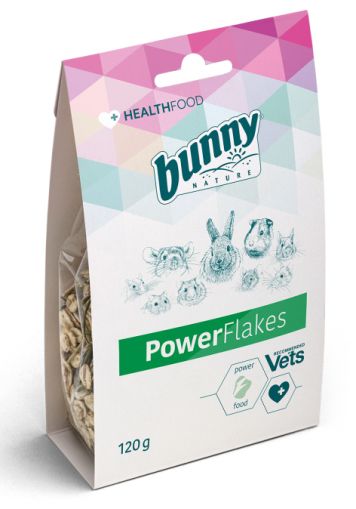 HEALTHFOOD PowerFlakes 120 g - Подсилваща хранителна добавка - ечемичени люспи със стъбла от магданоз - Zoo-PetShop