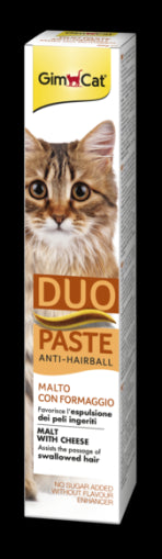 Малцова паста със сирене 50 г - GimCat Anti-Hairball Duo Paste - Подпомагаща изхвърлянето на погълнатите косми - Zoo-PetShop