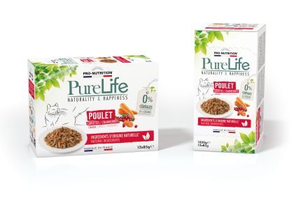 Pure Life Cat МУЛТИПАК (12 бр.) пауч за котки "ПИЛЕ" - филенца с пилешко - Zoo-PetShop
