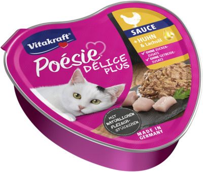 Vitakraft, POÉSIE - Консерва "Сърце" - с ПИЛЕ и масло от сьомга - хапки в сос - Zoo-PetShop