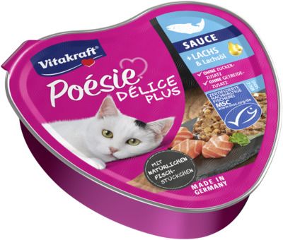 Vitakraft, POÉSIE - Консерва "Сърце" - със СьОМГА и масло от сьомга - хапки в сос - Zoo-PetShop