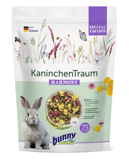 bunny Rabbit Dream HARMONY 1,5 кг – Храна за зайчета от 6-ия месец с цветове и семена от резене - Zoo-PetShop