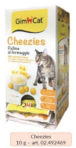 Дисплей с 20 бр. Бонбони със СИРЕНЕ 10 г - 10 g GimCat CHEEZIES; Таблетки със сирене от Гимборн, Германия - Zoo-PetShop