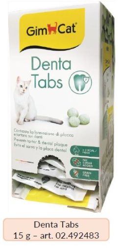 Дисплей с 20 бр. ДЕНТАЛНИ ТАБЛЕТКИ 15 г - 20 бр. х 15g GimCat DENTA TABS; от Гимборн, Германия - Zoo-PetShop