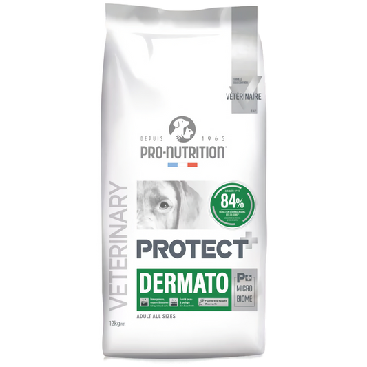 Pro-Nutrition Flatazor PROTECT DOG Dermato 12 кг – храна за кучета с кожни проблеми, хипоалергенна, 65% животински протеини. - Zoo-PetShop
