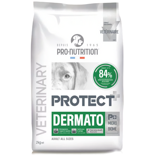 Pro-Nutrition Flatazor Protect Dog Dermato, 2 кг – храна за кучета с кожни проблеми, 84% животински протеини, хипоалергенна. - Zoo-PetShop